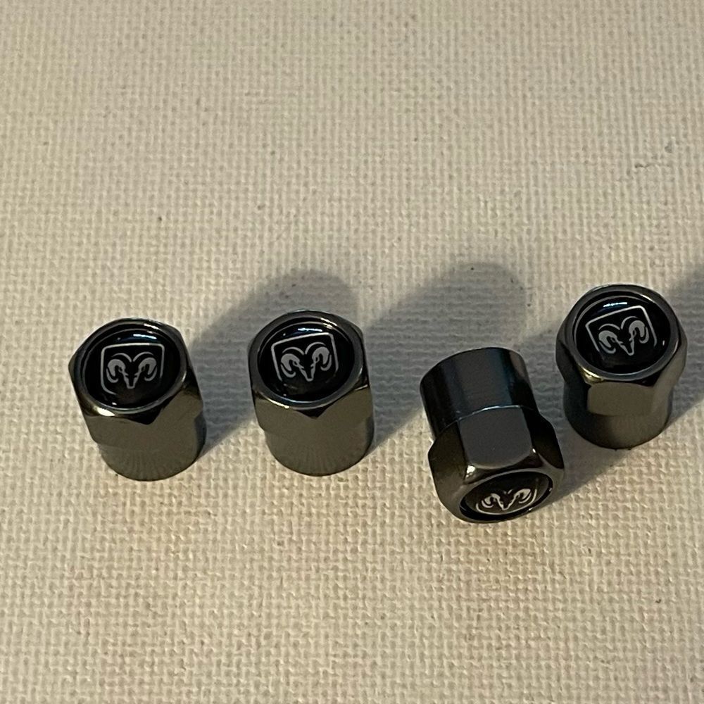 Dodge Logo Valve Stem Caps in Gray set of 4 NWT